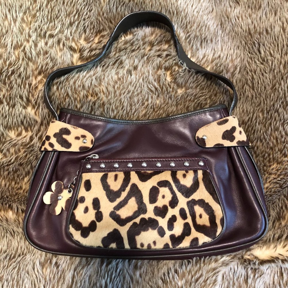 Italian Leather and Calf Hair Handbag